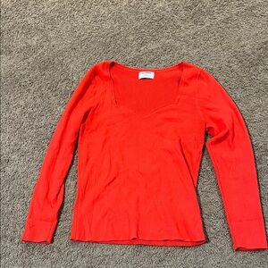 Old Navy Vibrant Red Ribbed Top